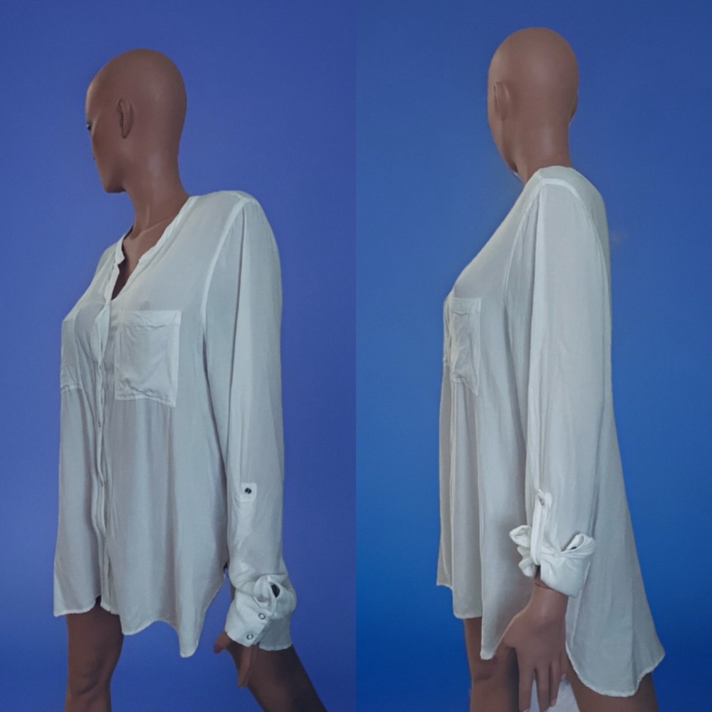 JOFIT Lightweight Resort Style Snap Button White Shirt XL